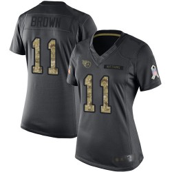 Limited Women's A.J. Brown Black Jersey - #11 Football Tennessee Titans 2016 Salute to Service