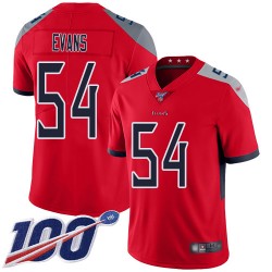 Limited Men's Rashaan Evans Red Jersey - #54 Football Tennessee Titans 100th Season Inverted Legend