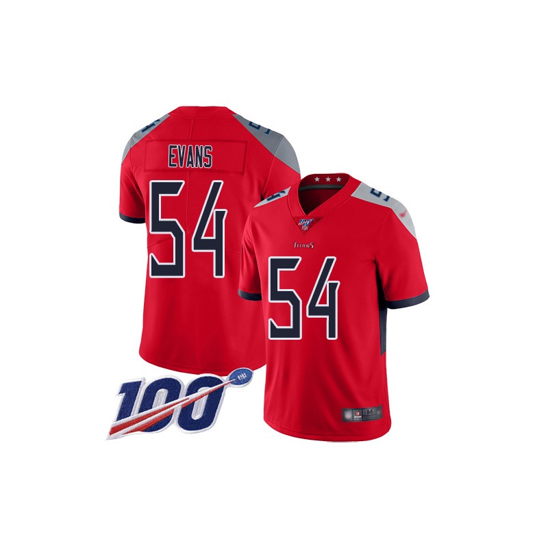 فساتين سهرة طويلة باكمام Nike Titans #54 Rashaan Evans Red Men's Stitched NFL Limited Inverted Legend 100th Season Jersey قطعة بلوتوث