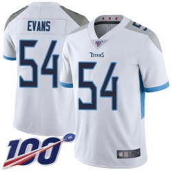 Limited Men's Rashaan Evans White Road Jersey - #54 Football Tennessee Titans 100th Season Vapor Untouchable
