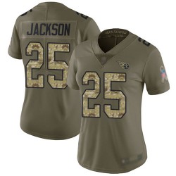 Limited Women's Adoree' Jackson Olive/Camo Jersey - #25 Football Tennessee Titans 2017 Salute to Service