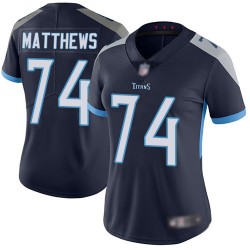 Limited Women's Bruce Matthews Navy Blue Home Jersey - #74 Football Tennessee Titans Vapor Untouchable
