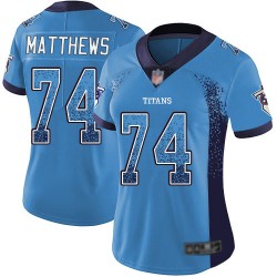 Limited Women's Bruce Matthews Blue Jersey - #74 Football Tennessee Titans Rush Drift Fashion