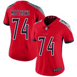 Limited Women's Bruce Matthews Red Jersey - #74 Football Tennessee Titans Inverted Legend