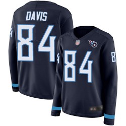 Limited Women's Corey Davis Navy Blue Jersey - #84 Football Tennessee Titans Therma Long Sleeve