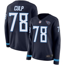 Limited Women's Curley Culp Navy Blue Jersey - #78 Football Tennessee Titans Therma Long Sleeve