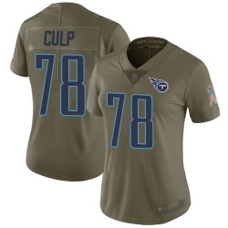 Limited Women's Curley Culp Olive Jersey - #78 Football Tennessee Titans 2017 Salute to Service