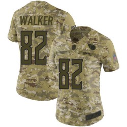 Limited Women's Delanie Walker Camo Jersey - #82 Football Tennessee Titans 2018 Salute to Service