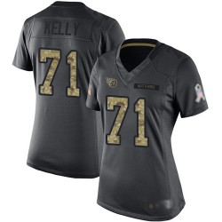 Limited Women's Dennis Kelly Black Jersey - #71 Football Tennessee Titans 2016 Salute to Service