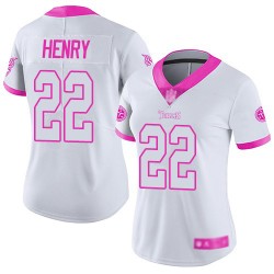 Limited Women's Derrick Henry White/Pink Jersey - #22 Football Tennessee Titans Rush Fashion
