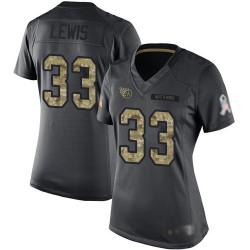 Limited Women's Dion Lewis Black Jersey - #33 Football Tennessee Titans 2016 Salute to Service