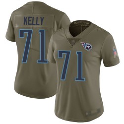 Limited Women's Dennis Kelly Olive Jersey - #71 Football Tennessee Titans 2017 Salute to Service