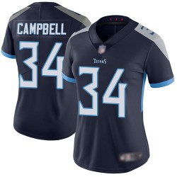 Limited Women's Earl Campbell Navy Blue Home Jersey - #34 Football Tennessee Titans Vapor Untouchable