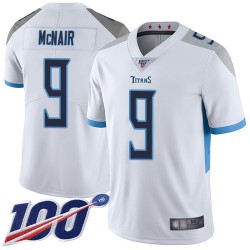Limited Men's Steve McNair White Road Jersey - #9 Football Tennessee Titans 100th Season Vapor Untouchable