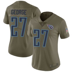 Limited Women's Eddie George Olive Jersey - #27 Football Tennessee Titans 2017 Salute to Service