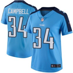 Limited Women's Earl Campbell Light Blue Jersey - #34 Football Tennessee Titans Rush Vapor Untouchable