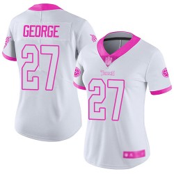Limited Women's Eddie George White/Pink Jersey - #27 Football Tennessee Titans Rush Fashion