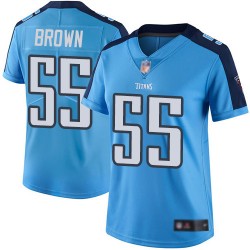 Limited Women's Jayon Brown Light Blue Jersey - #55 Football Tennessee Titans Rush Vapor Untouchable