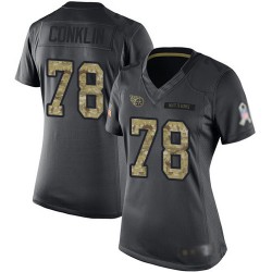 Limited Women's Jack Conklin Black Jersey - #78 Football Tennessee Titans 2016 Salute to Service