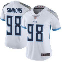 Limited Women's Jeffery Simmons White Road Jersey - #98 Football Tennessee Titans Vapor Untouchable
