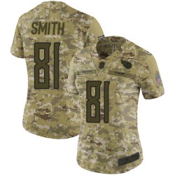 Limited Women's Jonnu Smith Camo Jersey - #81 Football Tennessee Titans 2018 Salute to Service