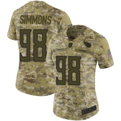 Limited Women's Jeffery Simmons Camo Jersey - #98 Football Tennessee Titans 2018 Salute to Service