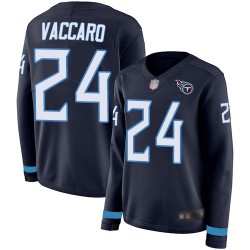 Limited Women's Kenny Vaccaro Navy Blue Jersey - #24 Football Tennessee Titans Therma Long Sleeve