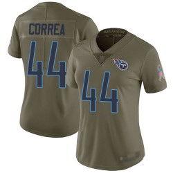 Limited Women's Kamalei Correa Olive Jersey - #44 Football Tennessee Titans 2017 Salute to Service
