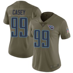 Limited Women's Jurrell Casey Olive Jersey - #99 Football Tennessee Titans 2017 Salute to Service