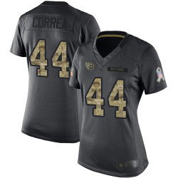 Limited Women's Kamalei Correa Black Jersey - #44 Football Tennessee Titans 2016 Salute to Service