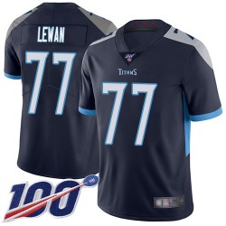 Limited Men's Taylor Lewan Navy Blue Home Jersey - #77 Football Tennessee Titans 100th Season Vapor Untouchable