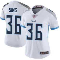 Limited Women's LeShaun Sims White Road Jersey - #36 Football Tennessee Titans Vapor Untouchable
