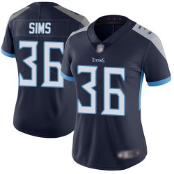 Limited Women's LeShaun Sims Navy Blue Home Jersey - #36 Football Tennessee Titans Vapor Untouchable