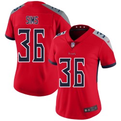 Limited Women's LeShaun Sims Red Jersey - #36 Football Tennessee Titans Inverted Legend