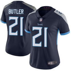 Limited Women's Malcolm Butler Navy Blue Home Jersey - #21 Football Tennessee Titans Vapor Untouchable