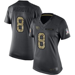 Limited Women's Marcus Mariota Black Jersey - #8 Football Tennessee Titans 2016 Salute to Service