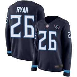 Limited Women's Logan Ryan Navy Blue Jersey - #26 Football Tennessee Titans Therma Long Sleeve
