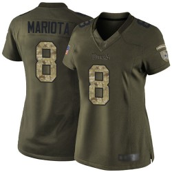 Limited Women's Marcus Mariota Green Jersey - #8 Football Tennessee Titans Salute to Service