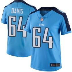 Limited Women's Nate Davis Light Blue Jersey - #64 Football Tennessee Titans Rush Vapor Untouchable