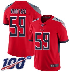 Limited Men's Wesley Woodyard Red Jersey - #59 Football Tennessee Titans 100th Season Inverted Legend