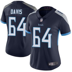 Limited Women's Nate Davis Navy Blue Home Jersey - #64 Football Tennessee Titans Vapor Untouchable