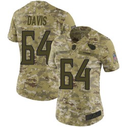 Limited Women's Nate Davis Camo Jersey - #64 Football Tennessee Titans 2018 Salute to Service