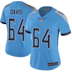 Limited Women's Nate Davis Light Blue Alternate Jersey - #64 Football Tennessee Titans Vapor Untouchable