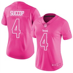 Limited Women's Ryan Succop Pink Jersey - #4 Football Tennessee Titans Rush Fashion