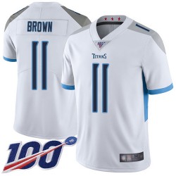Limited Men's A.J. Brown White Road Jersey - #11 Football Tennessee Titans 100th Season Vapor Untouchable