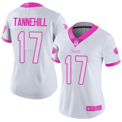Limited Women's Ryan Tannehill White/Pink Jersey - #17 Football Tennessee Titans Rush Fashion