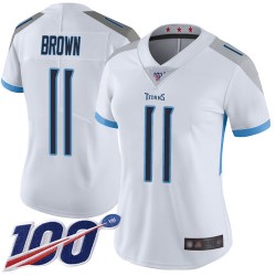 Limited Women's A.J. Brown White Road Jersey - #11 Football Tennessee Titans 100th Season Vapor Untouchable