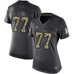 Limited Women's Taylor Lewan Black Jersey - #77 Football Tennessee Titans 2016 Salute to Service
