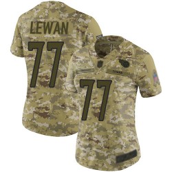 Limited Women's Taylor Lewan Camo Jersey - #77 Football Tennessee Titans 2018 Salute to Service