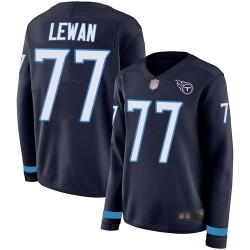 Limited Women's Taylor Lewan Navy Blue Jersey - #77 Football Tennessee Titans Therma Long Sleeve